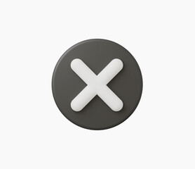 Obraz premium 3D Realistic Cross checkmark sign vector illustration