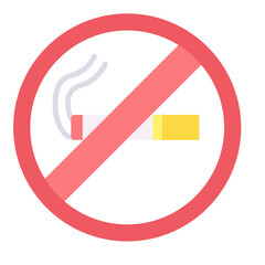 No Smoking Flat Multicolor Icon