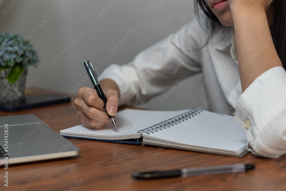 Poster education, development and intelligence cognition learning concept. businessperson reading and writi