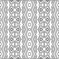  Monochrome ornamental texture with smooth linear shapes, zigzag lines, lace pattern.Abstract geometric black and white pattern for web page, textures, card, poster, fabric, textile.