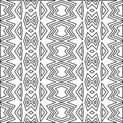  Monochrome ornamental texture with smooth linear shapes, zigzag lines, lace pattern.Abstract geometric black and white pattern for web page, textures, card, poster, fabric, textile.