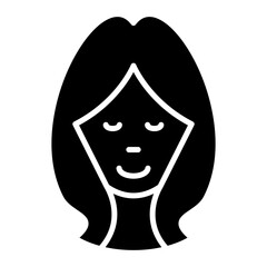 Female Face Glyph Icon