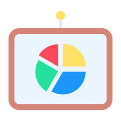 Pie Chart Flat Multicolor Icon