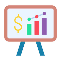 Business Presentation Flat Multicolor Icon