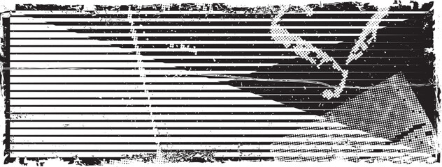 Obraz premium Grunge textured speed lines . Vector Illustration .Technology logo . Design element . Abstract geometric shape . 