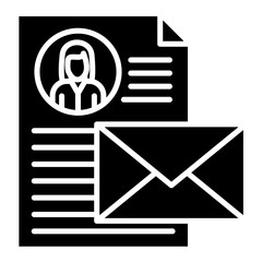 Cover Letter Glyph Icon