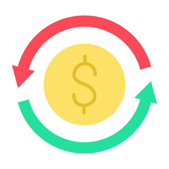 Money Transfer Flat Multicolor Icon