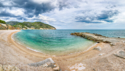 Astonishing view on Vignanotica beach on the coast of Gargano National park