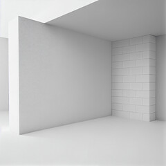 Large spacious bright white studio - AI generated image