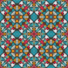 Fototapeta premium Abstract tiles seamless pattern. Cloth design, wallpaper.