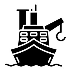 Cargo Barge Glyph Icon
