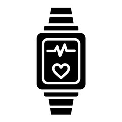 Fitness Tracker Watch Glyph Icon
