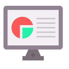 Online Pie Chart Flat Multicolor Icon