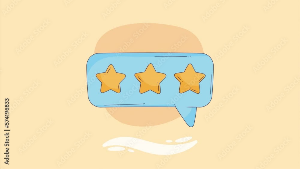 Poster speech bubble with stars animation