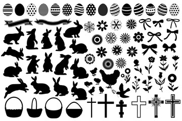 Easter clipart silhouettes set