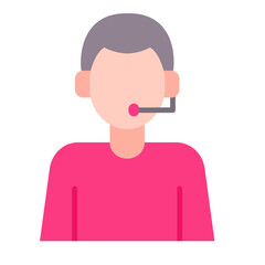 Customer Service Agent Flat Multicolor Icon