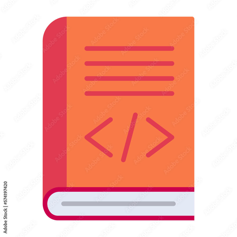 Poster coding book flat multicolor icon