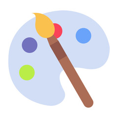 Paint Brush Pallete Flat Multicolor Icon