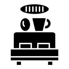 Bed & Breakfast Glyph Icon