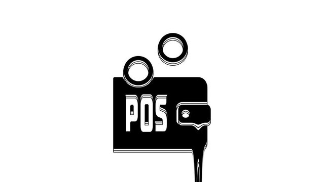 Black Proof of stake icon isolated on white background. Cryptocurrency economy and finance collection. 4K Video motion graphic animation