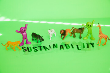 サステイナビリティとカラフルな人形