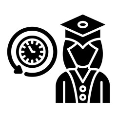 Full Time Student Glyph Icon