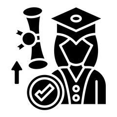 Postgraduate Student Glyph Icon