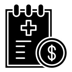 Fototapeta premium Health Insurance Deductible Glyph Icon