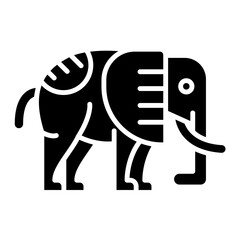 Circus Elephant Glyph Icon