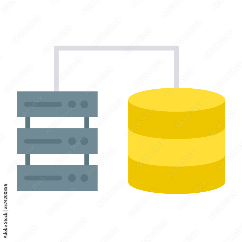 Poster database flat multicolor icon