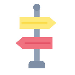 Street Sign Flat Multicolor Icon