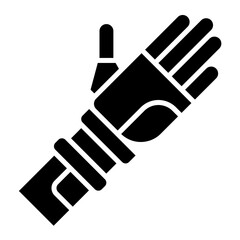 Prosthetic Arm Glyph Icon