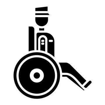 Veteran In Wheelchair Glyph Icon