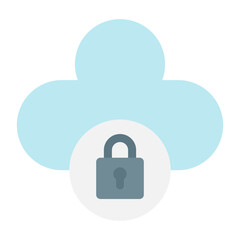 Cloud security Flat Multicolor Icon