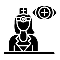 Optician Female Glyph Icon
