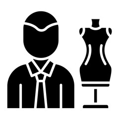 Fashion Designer Male Glyph Icon