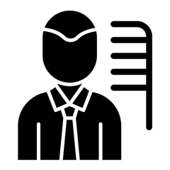 Hair Stylist Male Glyph Icon