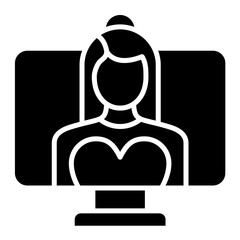 Influencer Female Glyph Icon