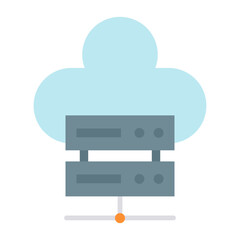Online Server Flat Multicolor Icon