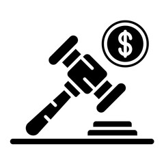 Auction Fundraiser Glyph Icon