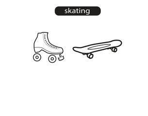 Skating Icons Vector Illustration 