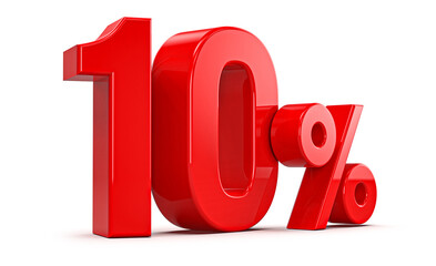 Promotion 10 Percent 3d red number percent