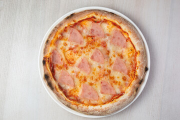 pizza on a wooden board