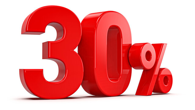 Promotion 30 Percent 3d red number percent Generative AI