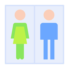 Toilet Flat Multicolor Icon