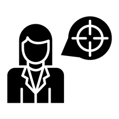 Head Hunter Female Glyph Icon