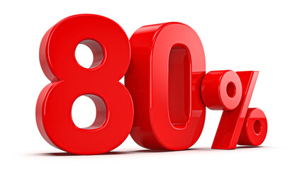 Promotion 80 Percent 3d red number percent Generative AI