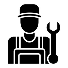 Male Plumber Glyph Icon