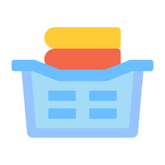 Laundry Basket Flat Multicolor Icon