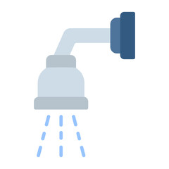 Shower Head Flat Multicolor Icon